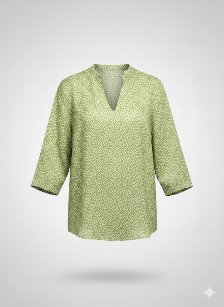 BLUSA IN VISCOSA STAMPA CACTUS
