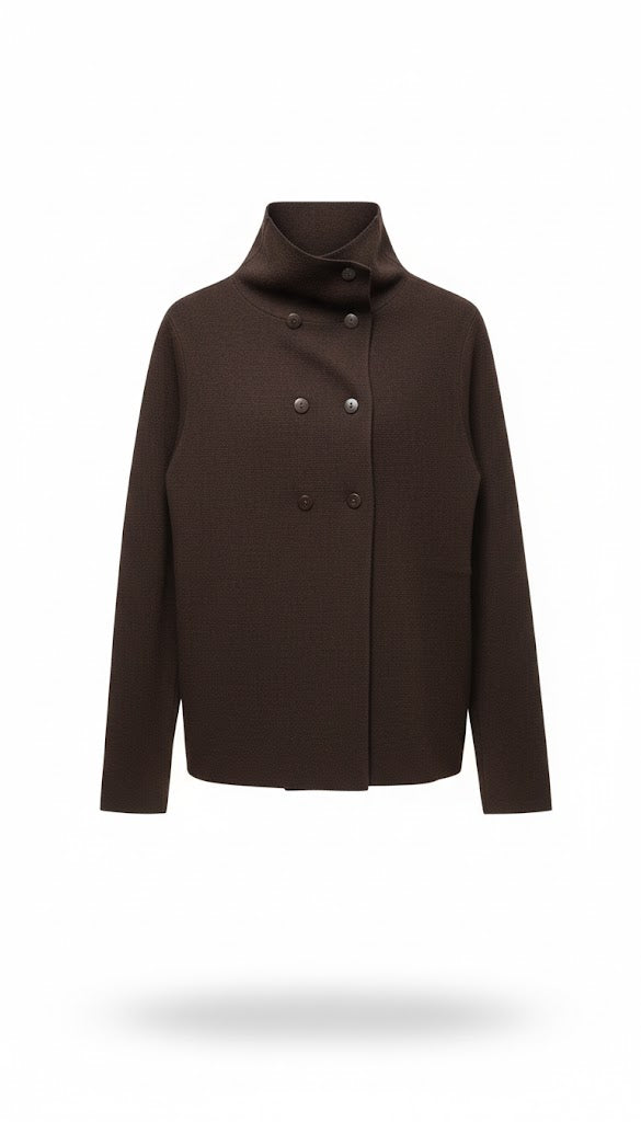 cardigan in misto lana doppiopetto