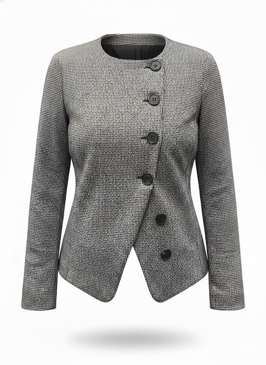 giacca abbottonatura asimmetrica